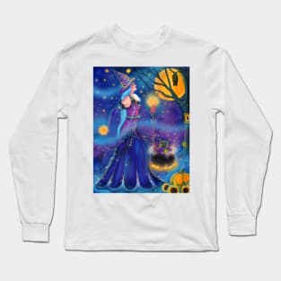 Strange Brew Halloween witch by Renee Lavoie Long Sleeve T-Shirt